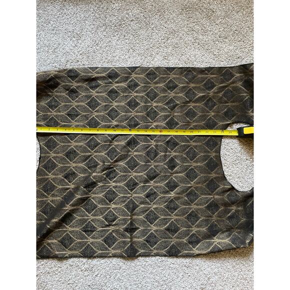 Womens Wrap Jacket Leaf Pattern Reversible Fly Vest One Size green Bronze/Black - Picture 8 of 8